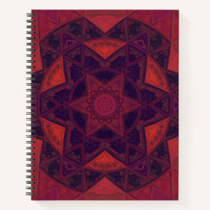 Cuaderno Mosaico Kaleidoscope Flor morado y rojo