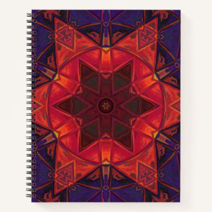 Cuaderno Mosaico Kaleidoscope Flor roja y morada