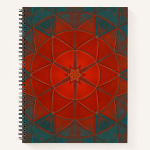 Cuaderno Mosaico Kaleidoscope Flor Rojo y Azul