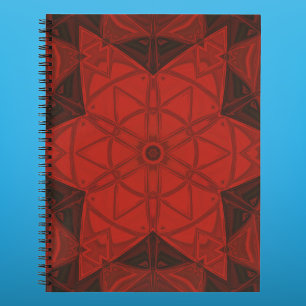 Cuaderno Mosaico Kaleidoscope Flor Rojo y Negro