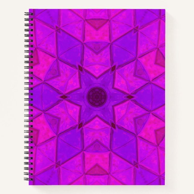 Cuaderno Mosaico Kaleidoscope Flor rosa (Anverso)