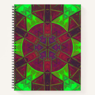 Cuaderno Mosaico Kaleidoscope Flor rosa Verde y Amarillo