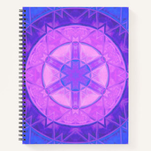 Cuaderno Mosaico Kaleidoscope Flor rosa y azul