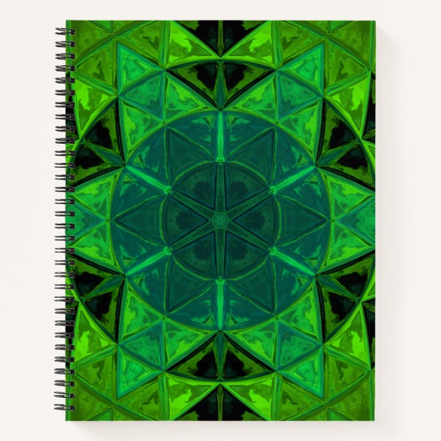 Cuaderno Mosaico Kaleidoscope Flor verde (Anverso)