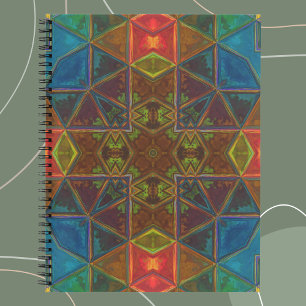 Cuaderno Mosaico Kaleidoscope Plaza azul rojo y verde