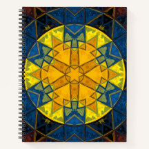 Mosaico Mandala Flor amarillo azul y rojo