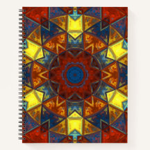 Mosaico Mandala Flor Amarillo Rojo y Azul