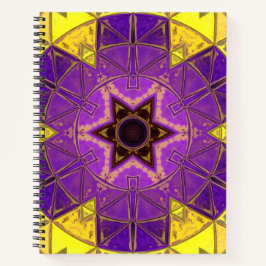 Cuaderno Mosaico Mandala morado y amarillo