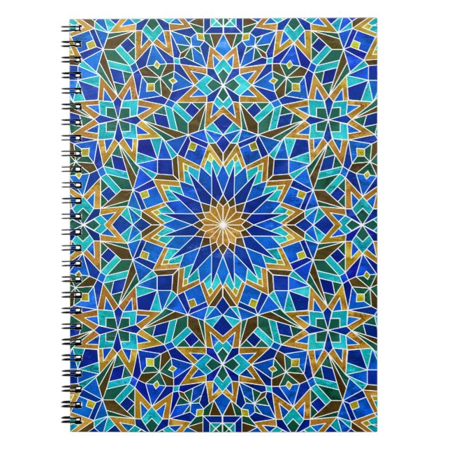 Cuaderno Mosaico Marroquí: Diseño árabe sin foco (Frente)