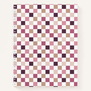 Cuaderno Mosaico Minimalista Cuadrado de Morado y Marrón
