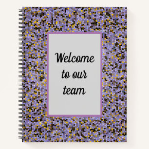 Cuaderno Mosaico púrpura bienvenida a nuestro equipo de tra