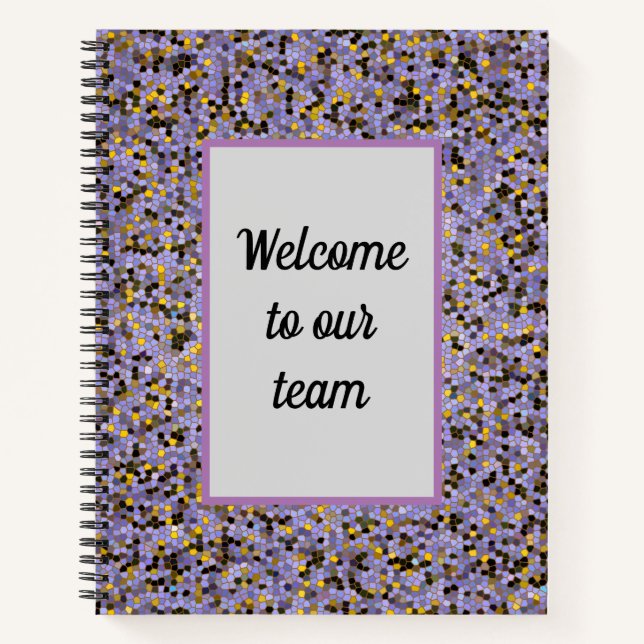 Cuaderno Mosaico púrpura bienvenida a nuestro equipo de tra (Anverso)