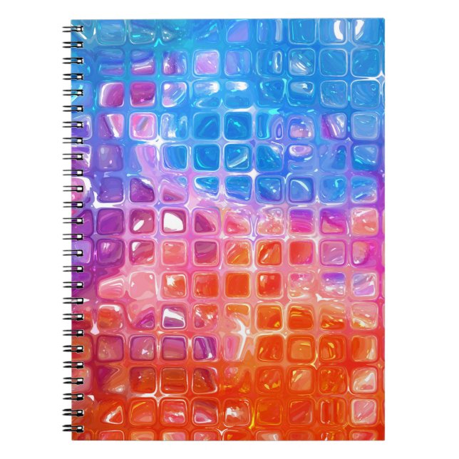 Cuaderno Mosaico vibrante: fondo abstracto multicolor (Frente)