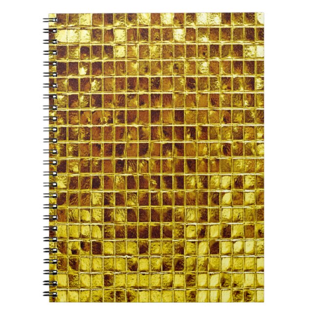 Cuaderno Mosaicos de oro Elegante lujo moderno (Frente)
