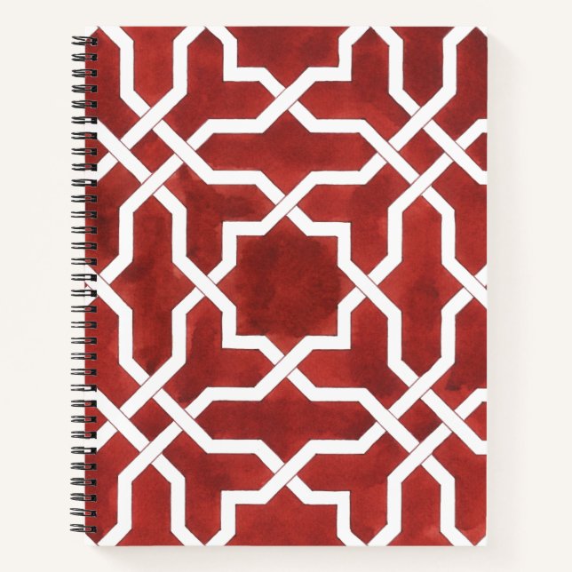 Cuaderno Mosaïque andalouse rouge ALHAMBRA (Anverso)