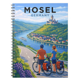 Cuaderno Mosel Germany Cycling Vintage Travel Art