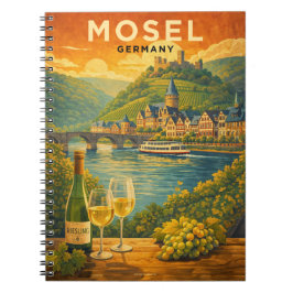 Cuaderno Mosel Germany Wine Region Vintage Travel Art