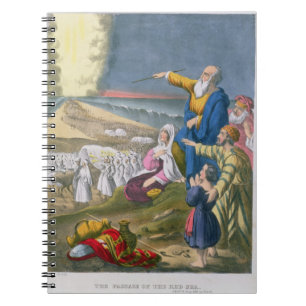 Cuaderno Moses que divide el Mar Rojo, de una biblia