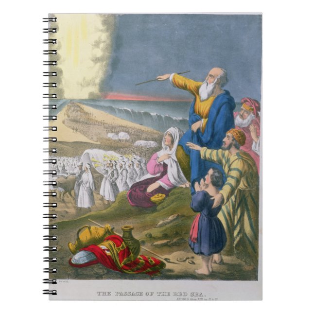 Cuaderno Moses que divide el Mar Rojo, de una biblia (Frente)