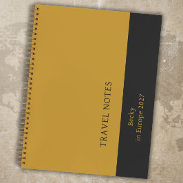 Cuaderno Mostaza Carbón Profesional Vertical Minimalista