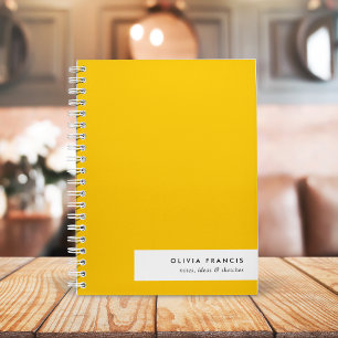 Cuaderno Mostaza negrita de moda Amarillo Mínimo Simple