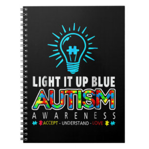 Cuaderno Mostrar tu apoyo al autismo mamá, papá, abuelo, gr