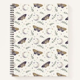 Cuaderno Moth and Moon Spiral Notebook 8.5"x11"
