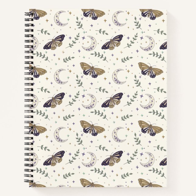 Cuaderno Moth and Moon Spiral Notebook 8.5"x11" (Anverso)