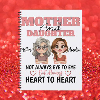 Cuaderno Mother Daughter Hearts Together Across Distance