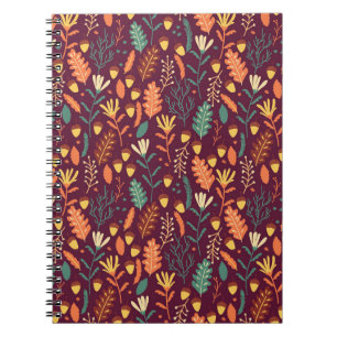 Cuaderno Motif de cosecha de Naranja rojo de otoño