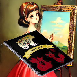 Cuaderno Motif floral familia de Fox de oso decorativo en l