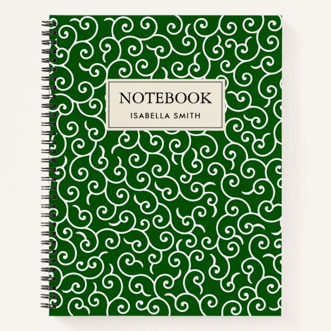 Cuaderno Motif Karakusa Vert et blanc (Anverso)
