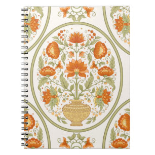 Cuaderno Motif moghal de la tradición, flores de fantasía e