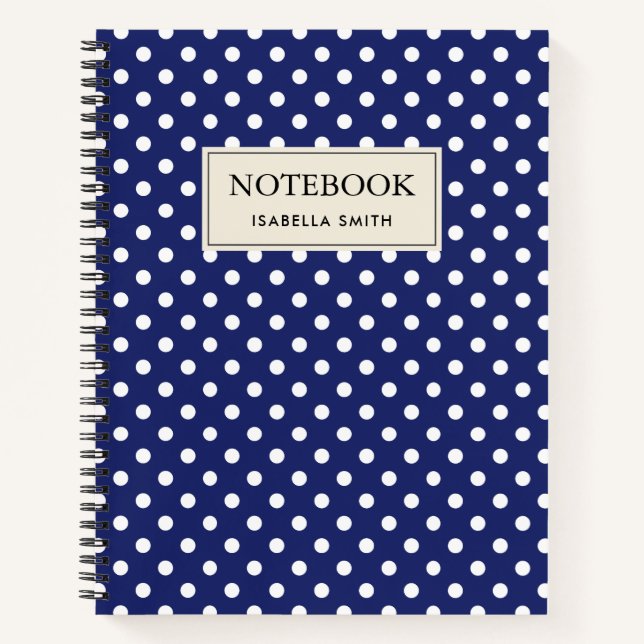 Cuaderno Motif Pois Blanc Bleu marine (Anverso)