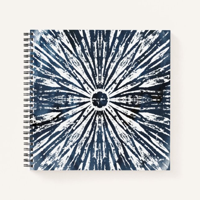 Cuaderno Motif radial de tinta índigo (Anverso)