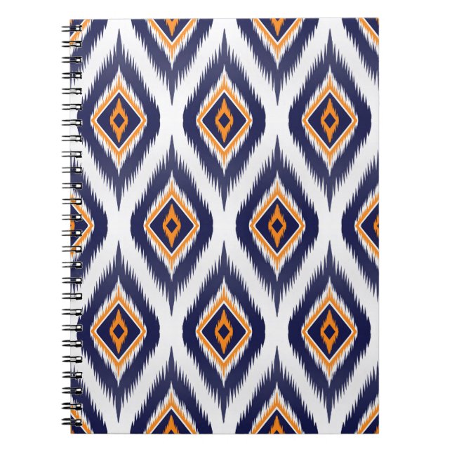 Cuaderno Motif Tíbal Étnico: Patrón Ikat. (Frente)