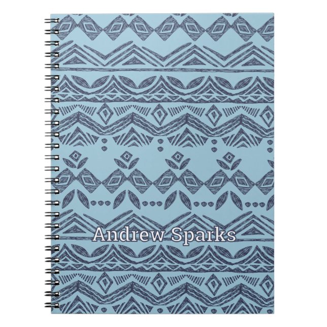 Cuaderno Motif tribal hawaiano con rayas de madera para sur (Frente)