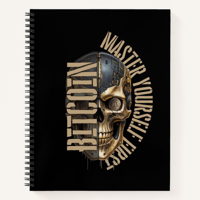 Cuaderno motivación BTC | Cráneo | Bitcoin cripto (Anverso)