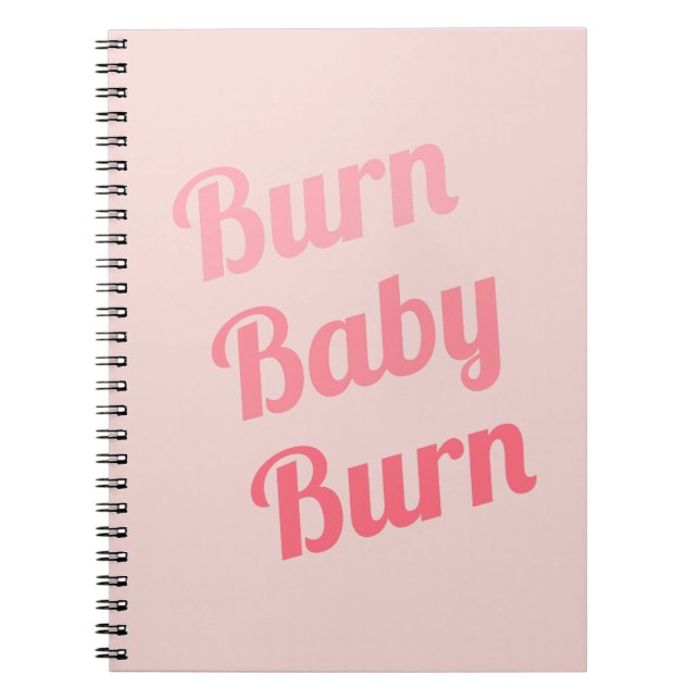 Cuaderno Motivación de ejercicio quemar rosa bebé (Frente)
