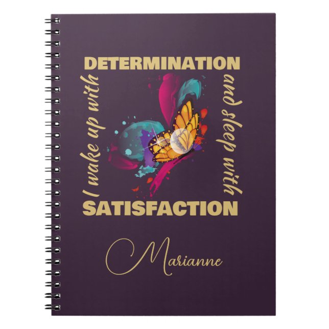 Cuaderno Motivación de mariposa de color de agua suave (Frente)