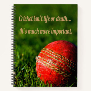 Cuaderno Motivación divertida del cricket Red Ball
