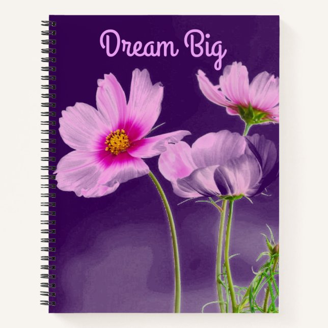Cuaderno Motivación floral Dream Big Purple (Anverso)