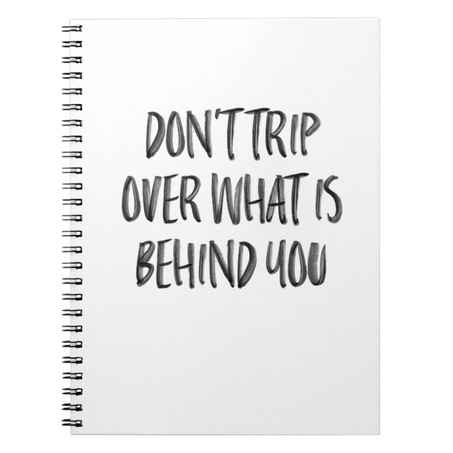 Cuaderno Motivación Inspiradora de moda Cita blanco negro (Frente)