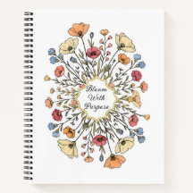 Cuaderno Motivacional de Diseño Floral Elegante