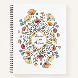 Cuaderno Motivacional de Diseño Floral Elegante