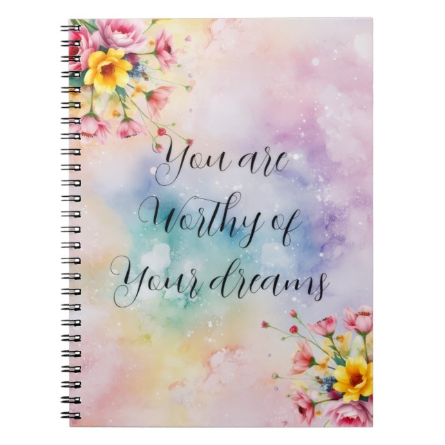 Cuaderno Motivacional Floral | Pastel Estético (Frente)
