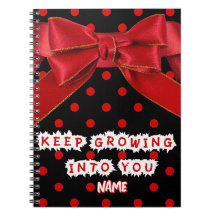 Cuaderno Motivacional Personalizado de Lunares Roj