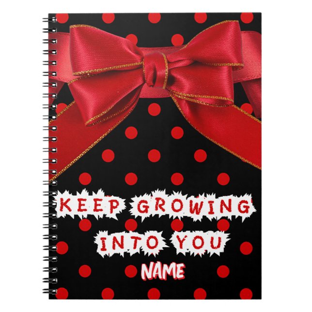 Cuaderno Motivacional Personalizado de Lunares Roj (Frente)