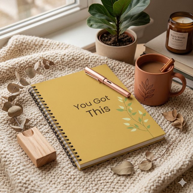 Cuaderno Motivacional 'Tú Puedes' (Clean and minimal notebook for daily motivation)