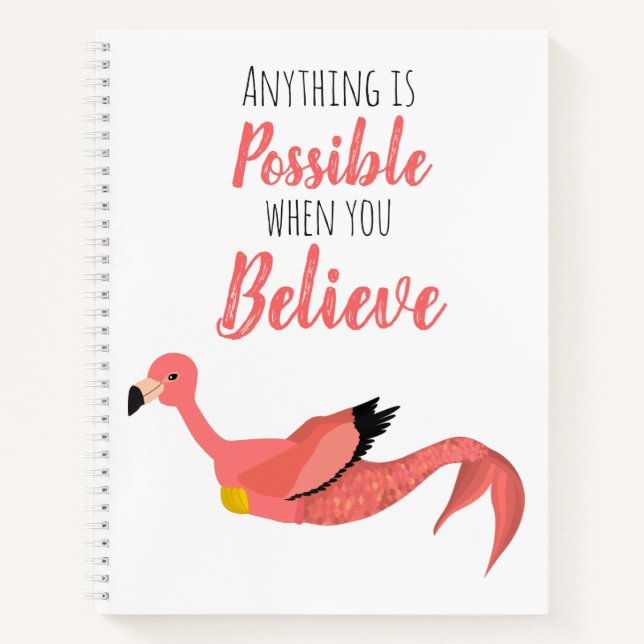 Cuaderno Motivadora Flamingo Rosa Sirvienta Inspiradora (Anverso)